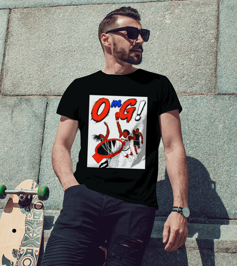 OMG OG Anunoby New York Knicks Dunking NBA 2026 Cartoon T-Shirt