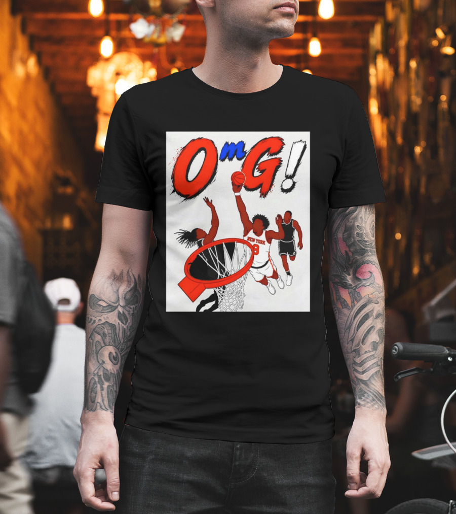 OMG OG Anunoby New York Knicks Dunking NBA 2026 Cartoon T-Shirt
