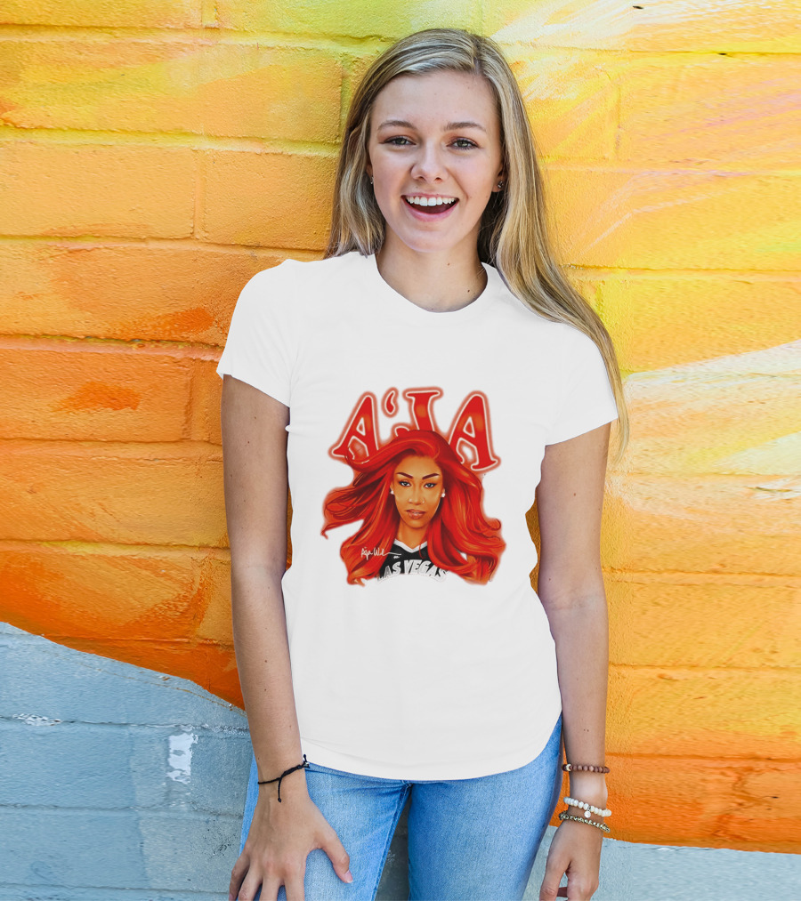 A'ja Wilson Aces Las Vegas Playa Society T-Shirt