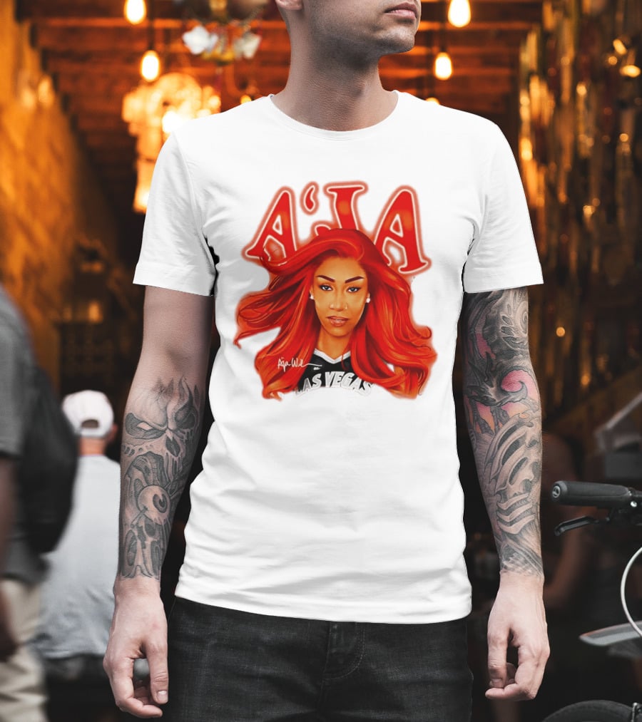 A'ja Wilson Aces Las Vegas Playa Society T-Shirt