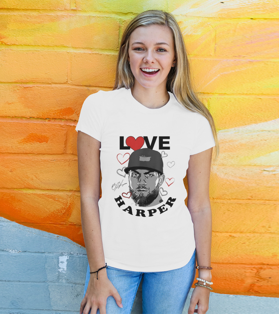 Love Bryce Harper Philadelphia Phillies Baseball Heart T-Shirt