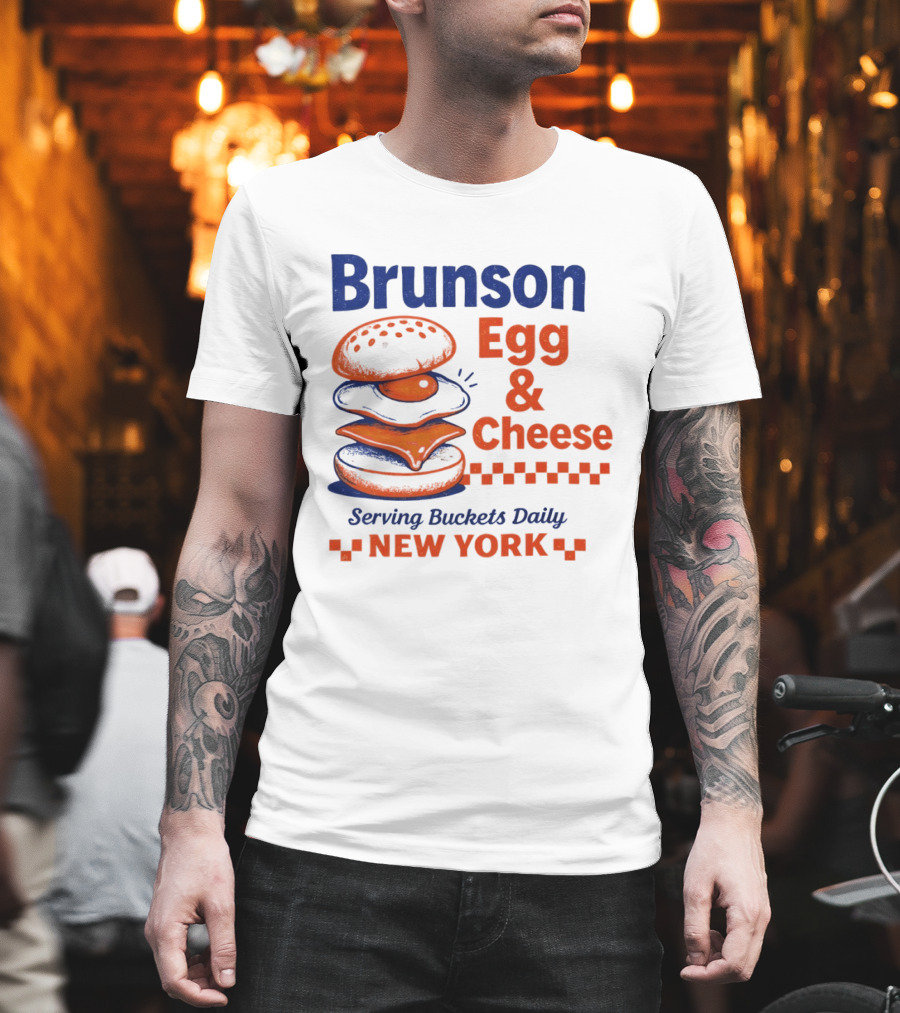Brunson Egg & Cheese Serving Buckets Daily New York Knicks NBA T-Shirt