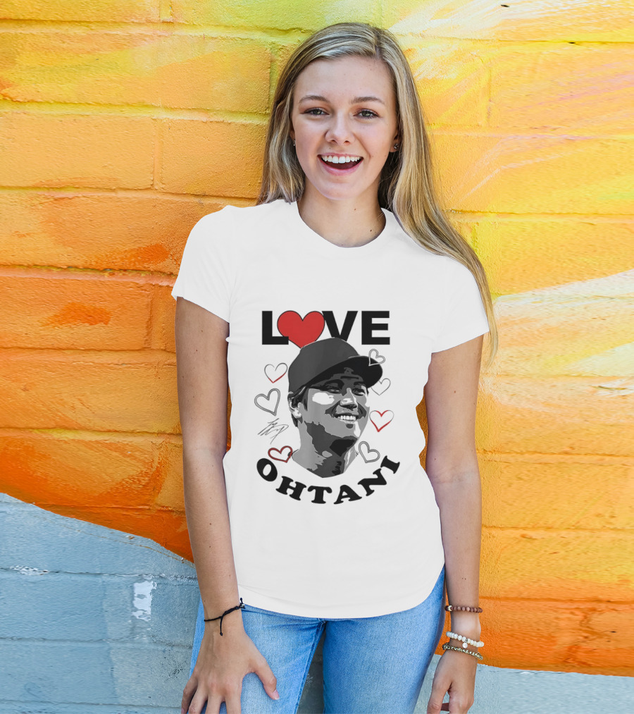 Love Shohei Ohtani Baseball Heart Los Angeles T-Shirt