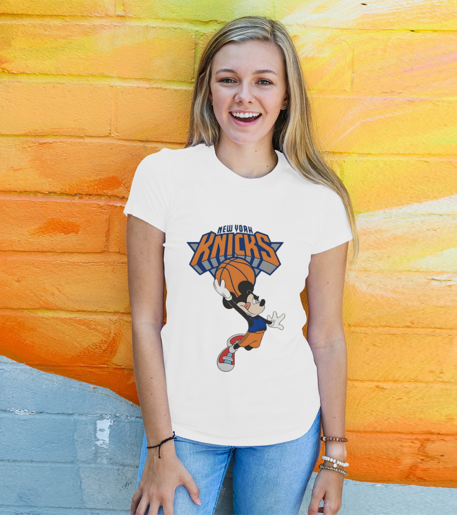 Mickey Mouse NBA New York Knicks Basketball Player Disney T-Shirt
