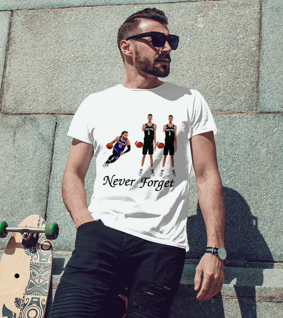 Jalen Brunson 11 Victor Wembanyama 1 Never Forget T-Shirt