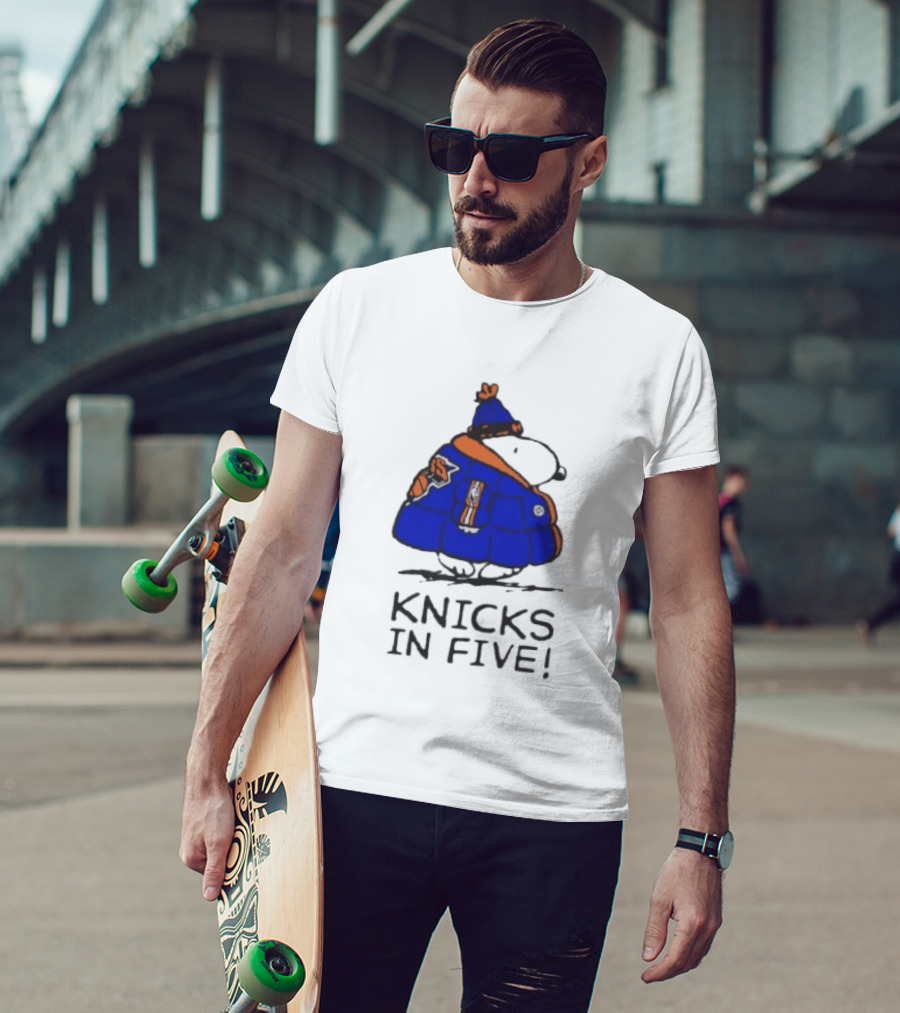 Snoopy Knicks In Five Peanuts Basketball Fan T-Shirt