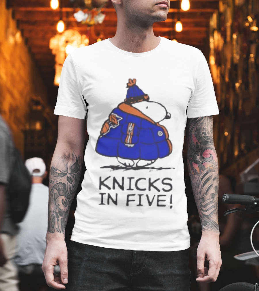 Snoopy Knicks In Five Peanuts Basketball Fan T-Shirt