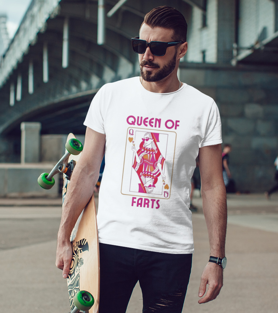 Queen Of Farts Playing Card Design Humor T-Shirt