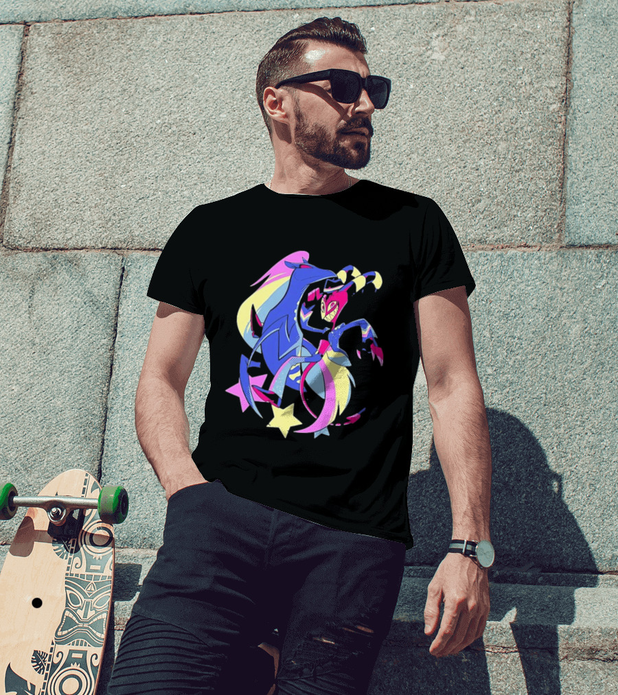 Blitz And Stolas Helluva Boss Neon Aesthetic Stars T-Shirt