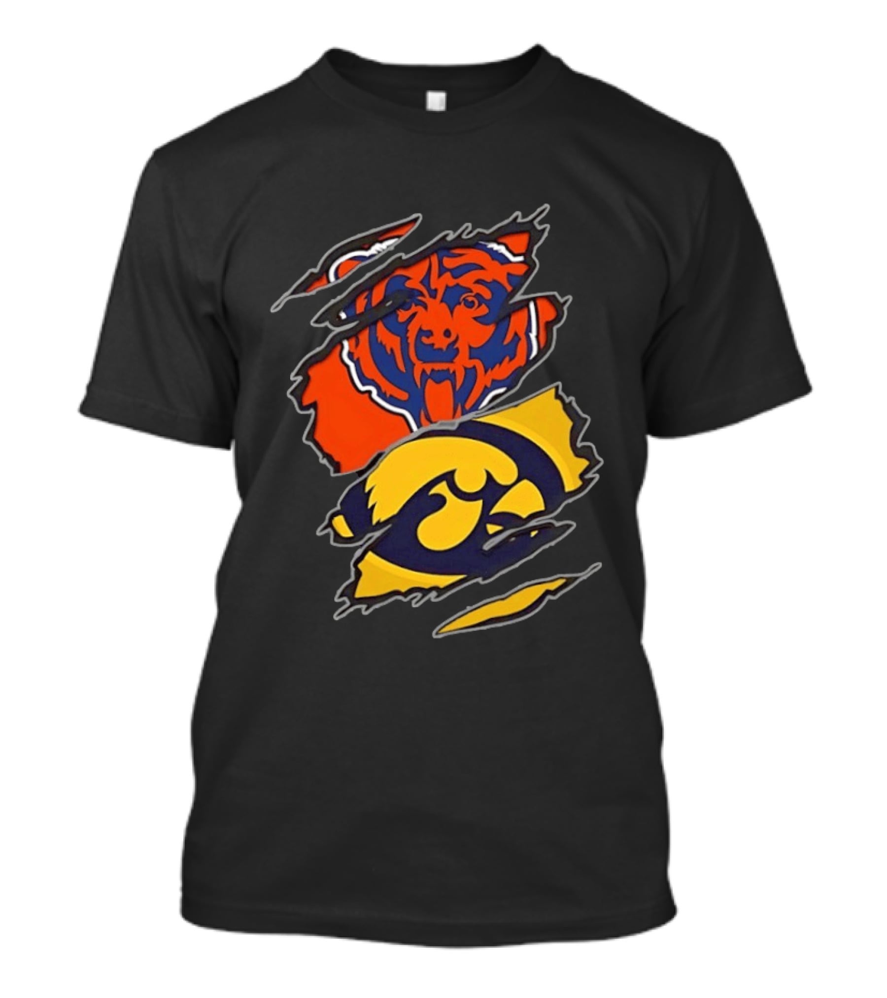 Chicago Bears Iowa Hawkeyes Two Teams One Heart T-Shirt