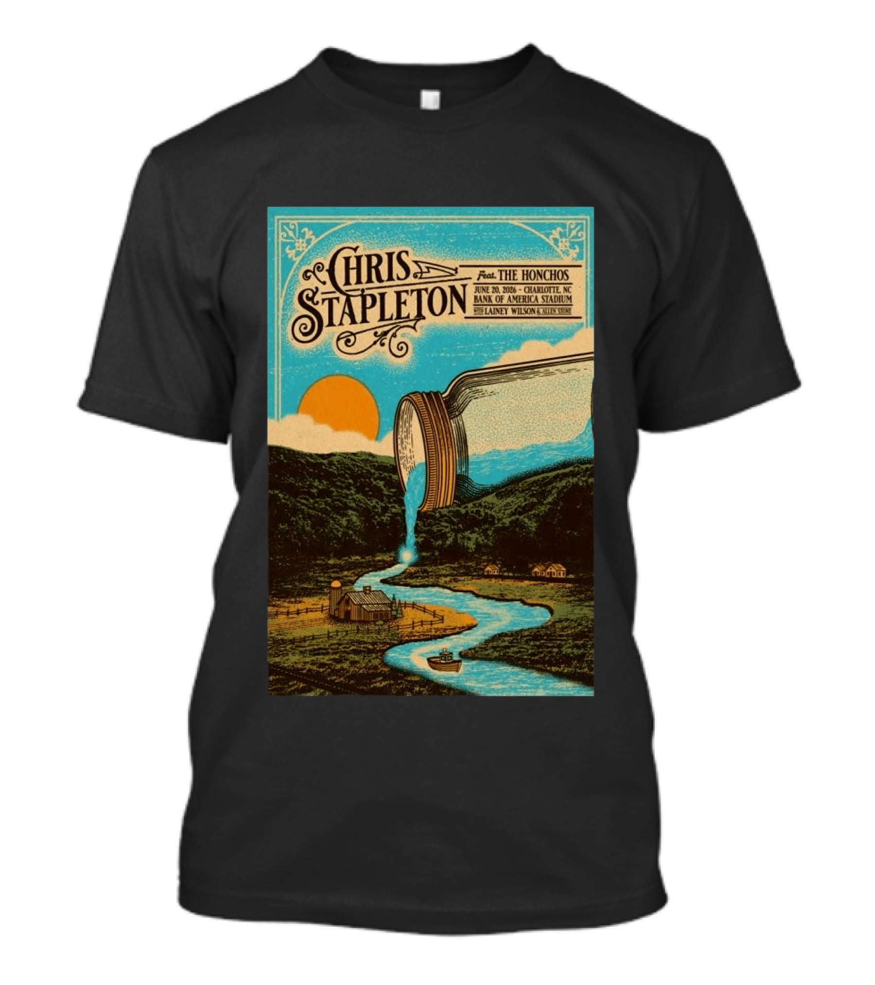 Chris Stapleton Feat. The Honchos June 20 2026 Charlotte NC Bank Of America Stadium Lainey Wilson T-Shirt