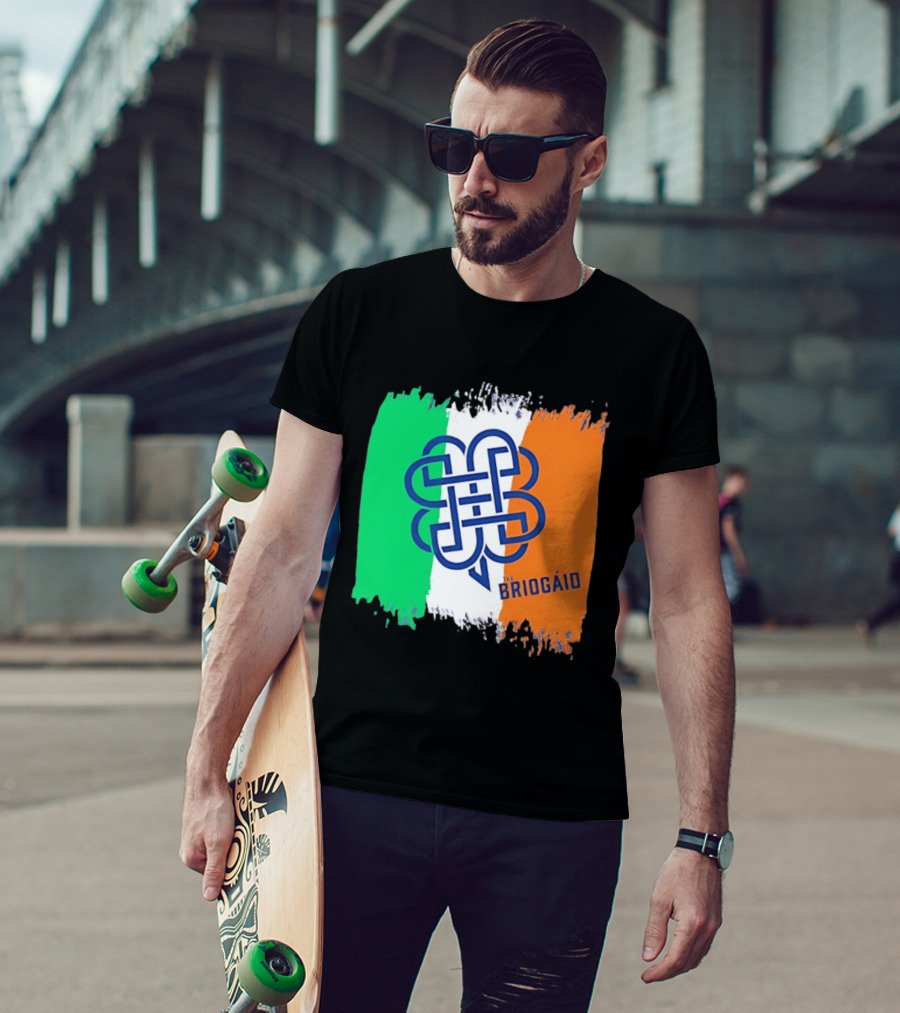 The Briogaid Irish Flag Celtic Knot Clover Ireland Shamrock T-Shirt