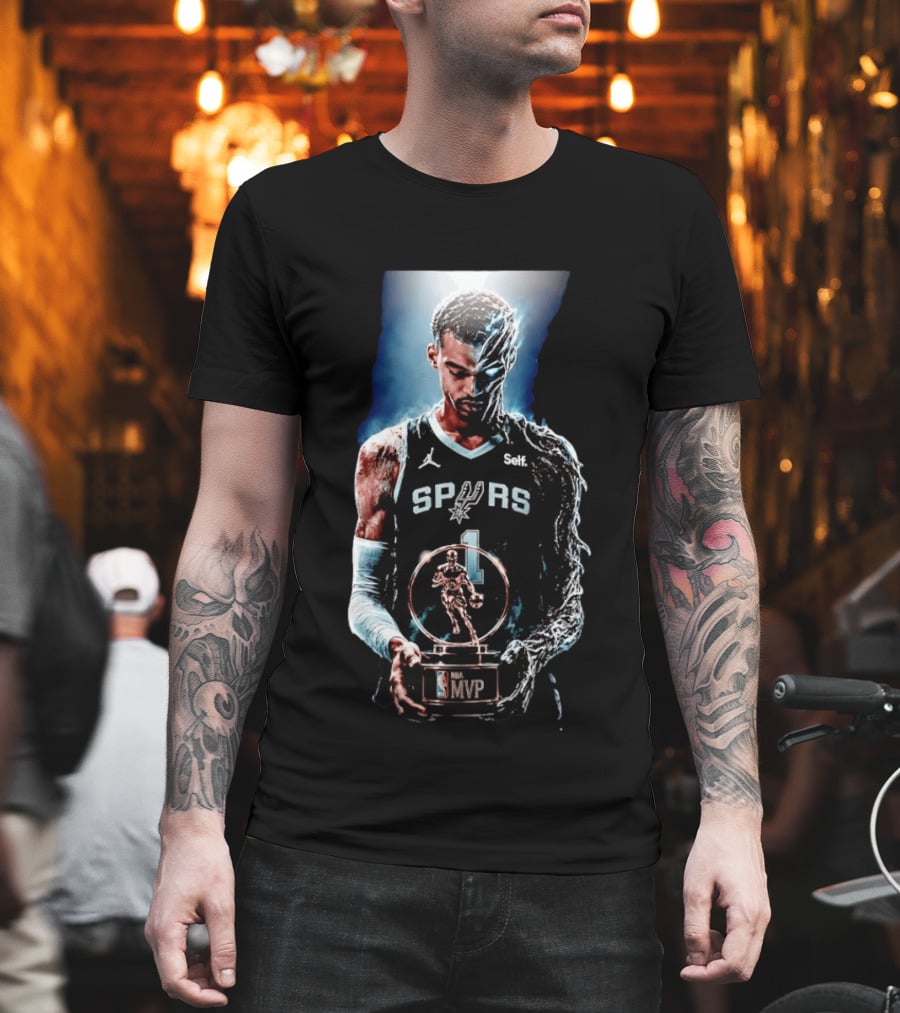 Victor Wembanyama San Antonio Spurs NBA MVP Self Number 1 Basketball Star T-Shirt
