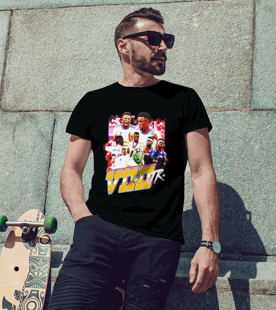 Vini Jr Vinicius Junior Real Madrid Football Collage T-Shirt