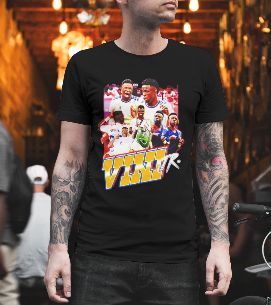 Vini Jr Vinicius Junior Real Madrid Football Collage T-Shirt