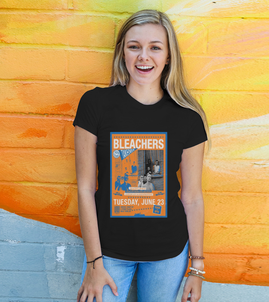 Bleachers New York Takeover June 23 Exclusive Merch Custom Live Screenprinting UMusic Shop NY 2 Penn Plaza T-Shirt