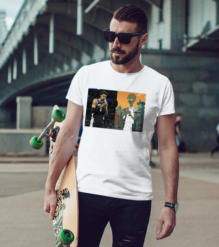 2026 Victor Wembanyama Spurs Alien Meme Basketball Fans T-Shirt