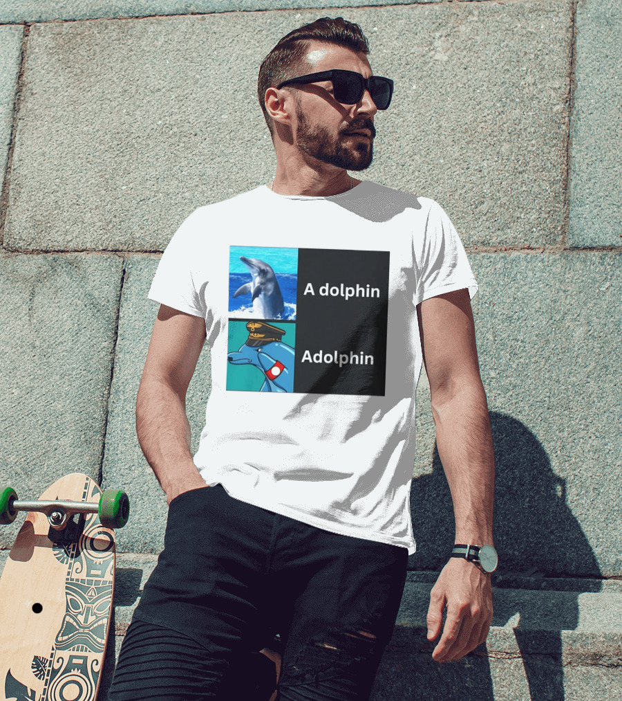 A Dolphin Adolphin Pun Wordplay Animal Meme T-Shirt