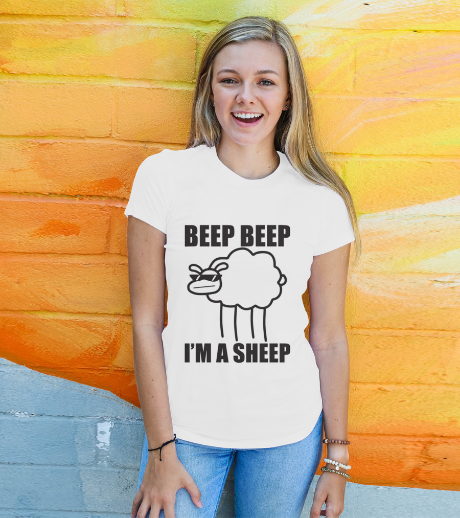 ASDFMOVIE10 Beep Beep I'm A Sheep Racerback Tank T-Shirt