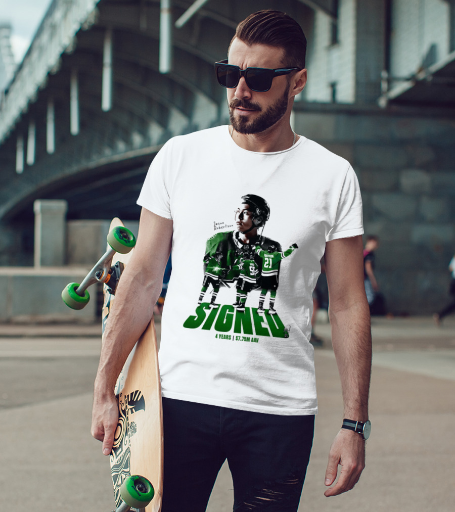 Jason Robertson Signed Dallas Stars 4 Years $7.75M AAV Contract T-Shirt
