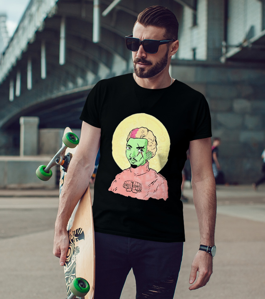 Chris Brown One Of Them Ones Tour 2026 Green Face Pink Hair Halo T-Shirt