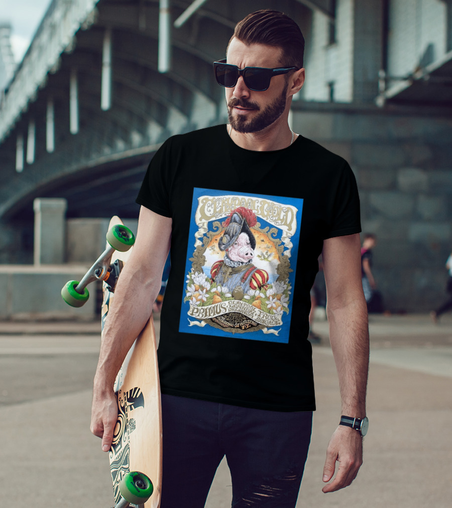 Claypool Gold Primus Claypool Lennon Delirium Frog Brigade St Augustine FL 2026 Event June 19 St Augustine Amphitheatre T-Shirt