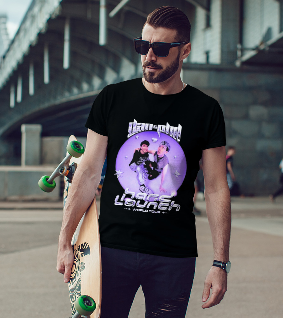 Dan And Phil Hard Launch World Tour 2026 2027 Purple Circle Star T-Shirt