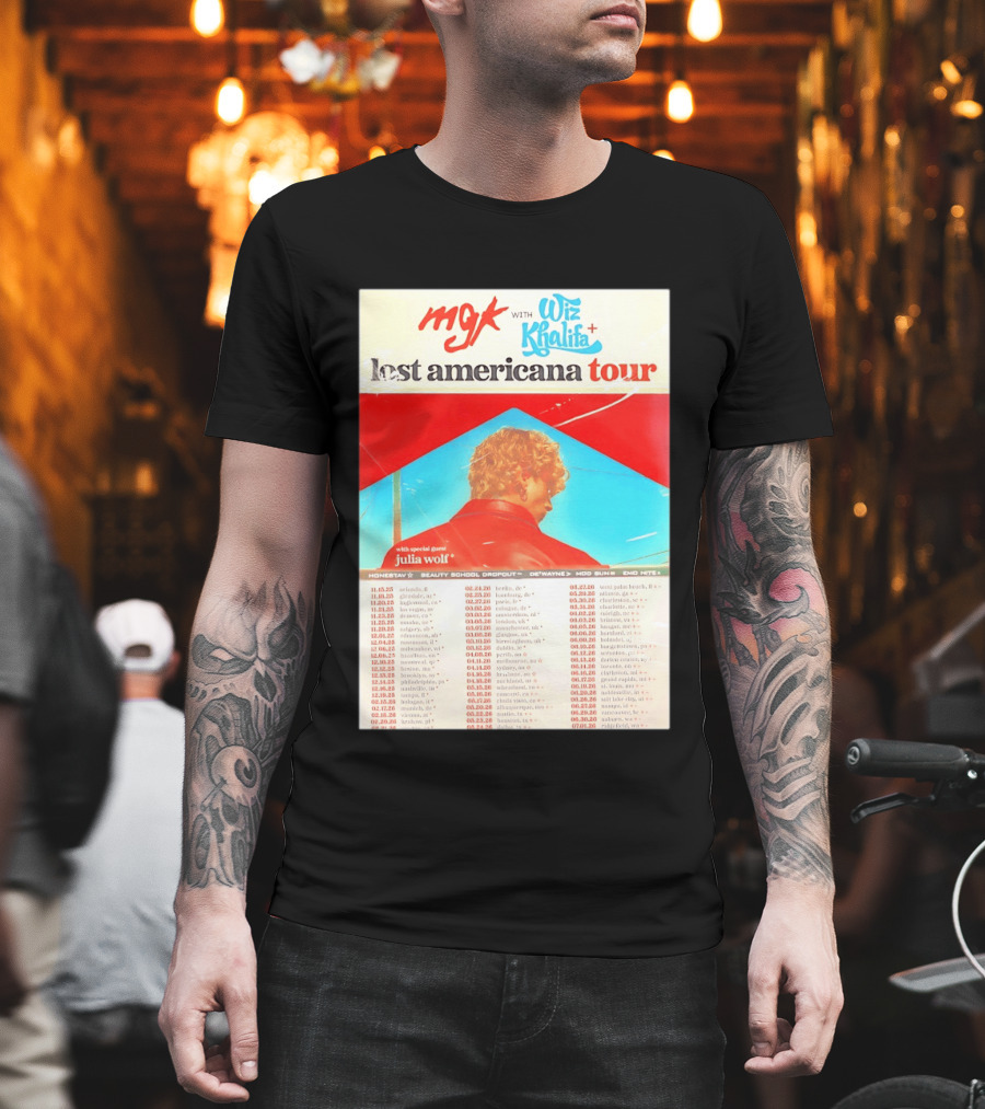 MGK Wiz Khalifa Lost Americana Tour Julia Wolf Guest T-Shirt