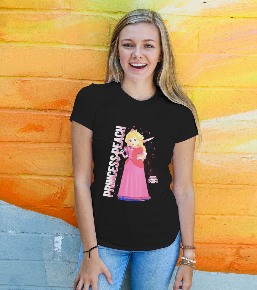 Super Mario Galaxy Movie Princess Peach Colorful Adventure T-Shirt
