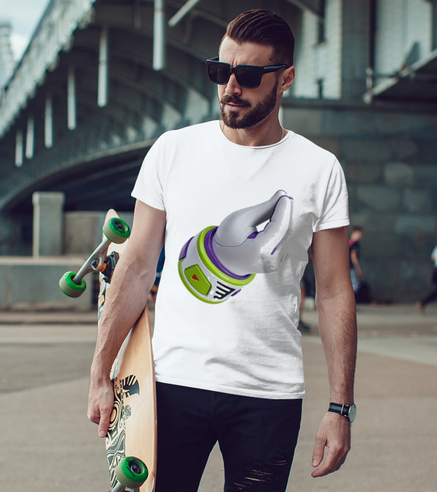 Buzz's Italian Hand Gesture Spacesuit Sleeve T-Shirt