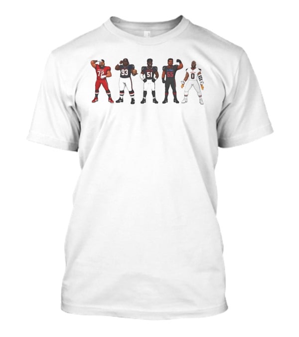 Doomsday Defense Houston Texans Chibi Style Players Cartoon NFL Football T-Shirt