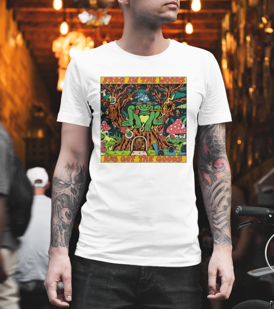 Frog In The Woods Has Got The Goods Killer Acid Psychedelic Forest Scene T-Shirt