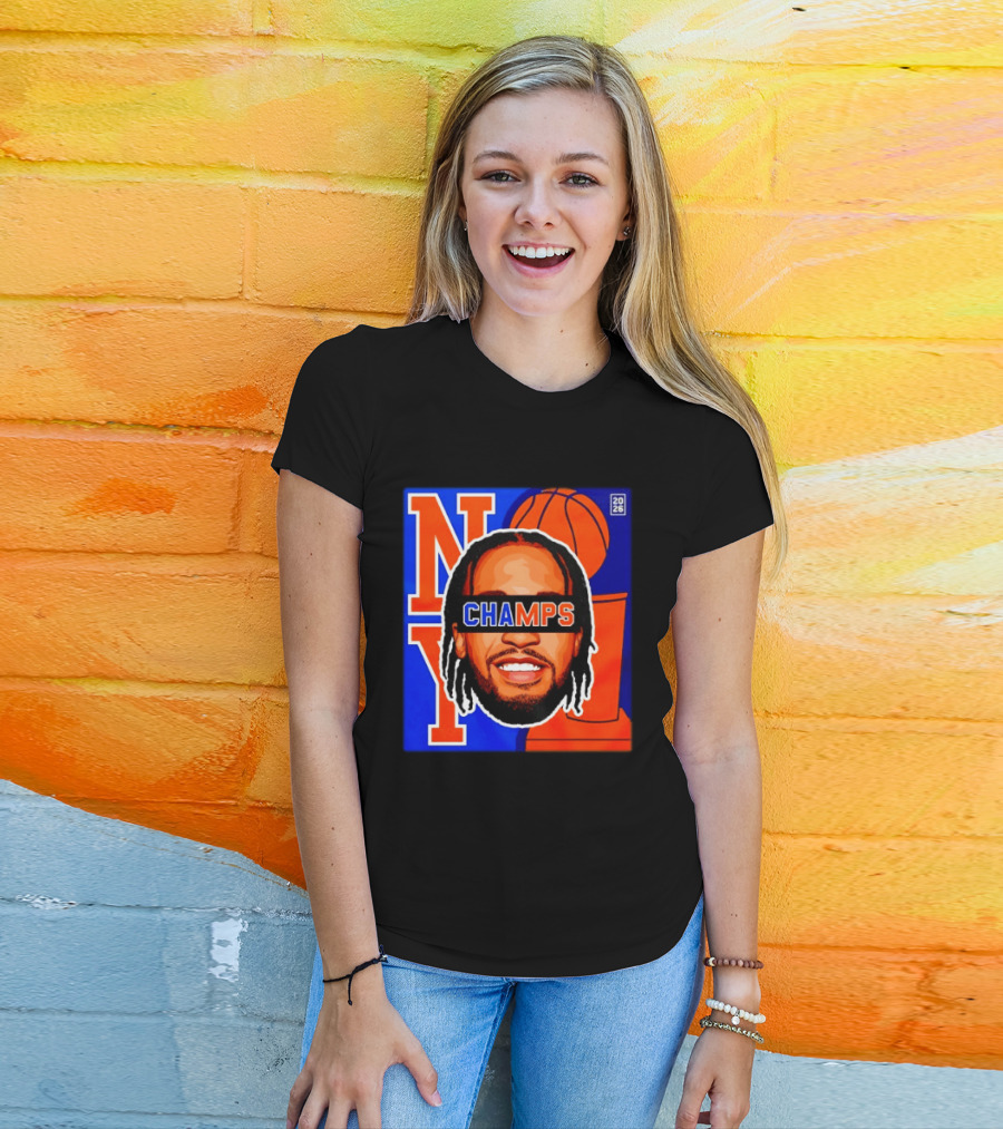 Jalen Brunson New York Knicks 2026 Champs Big Head NBA Basketball T-Shirt