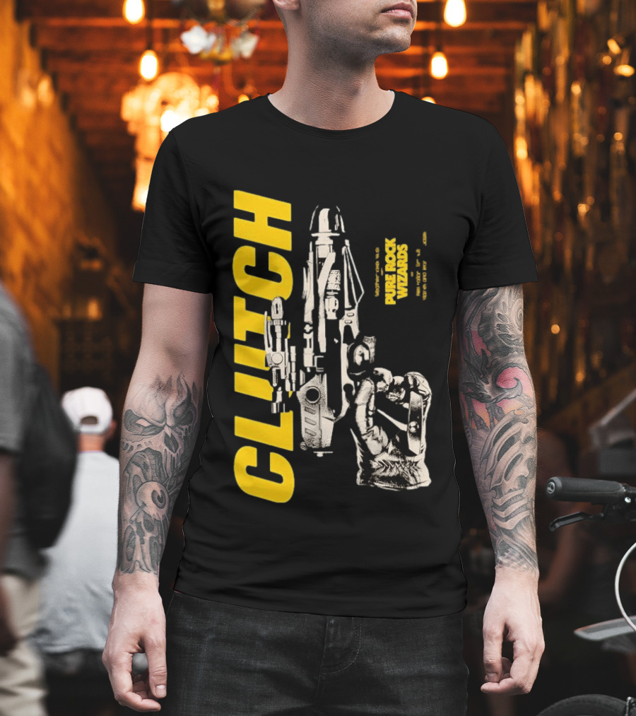 Clutch Pure Rock Wizards Tour Retro Sci Fi Mechanical Arm T-Shirt