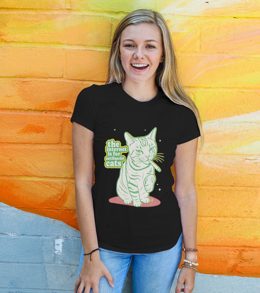 Antifascist Cats Internet Humor Smoky Cat Relaxation T-Shirt