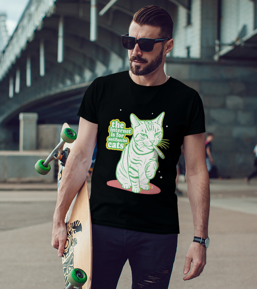 Antifascist Cats Internet Humor Smoky Cat Relaxation T-Shirt