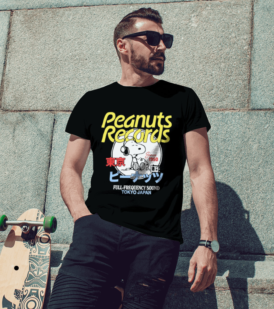 Peanuts Records Since 1950 Full Frequency Sound Tokyo Japan T-Shirt