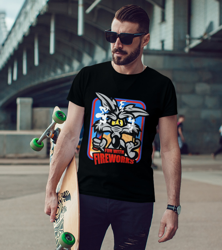 Wile E Coyote Looney Tunes Dynamite Fun With Fireworks T-Shirt