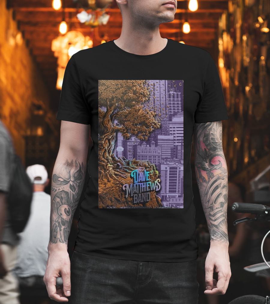Dave Matthews Band Kansas City June 24 2026 Concert Tree Skyline T-Shirt
