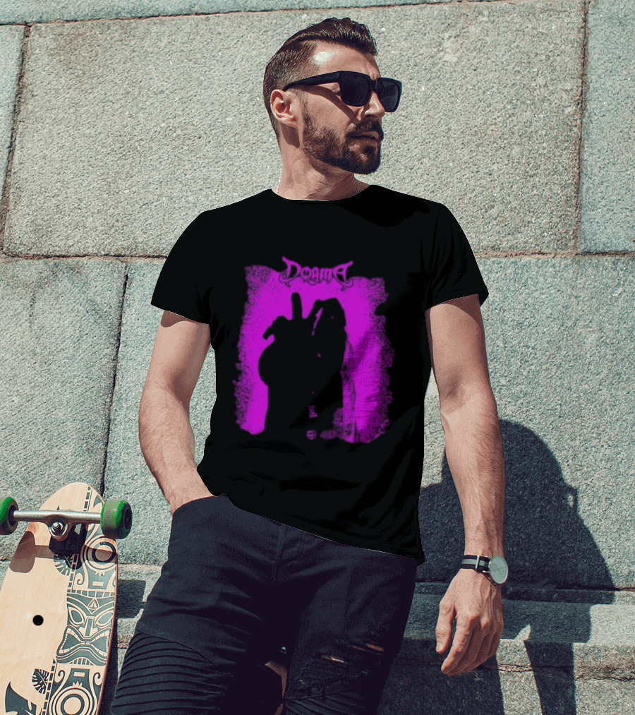 Dogma My Matricidal Purple Gothic Text With Pink Grunge Frame T-Shirt