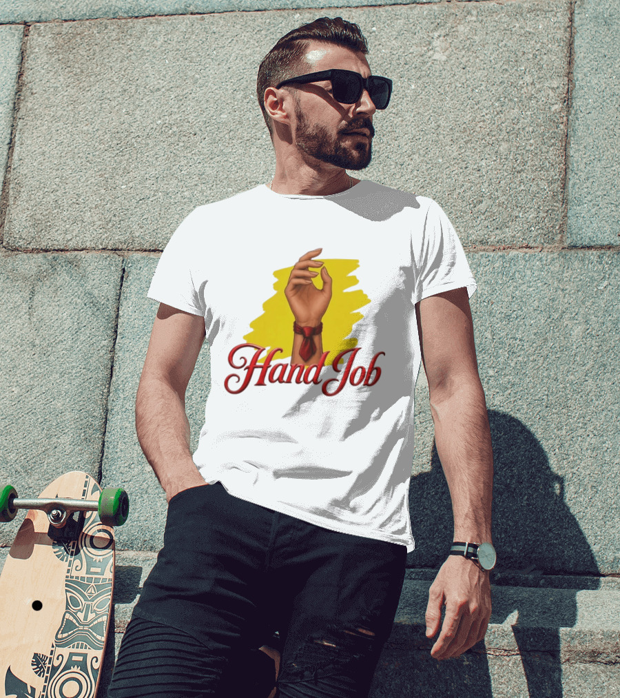 Hand Job Humor Double Entendre Red Tie Playful T-Shirt