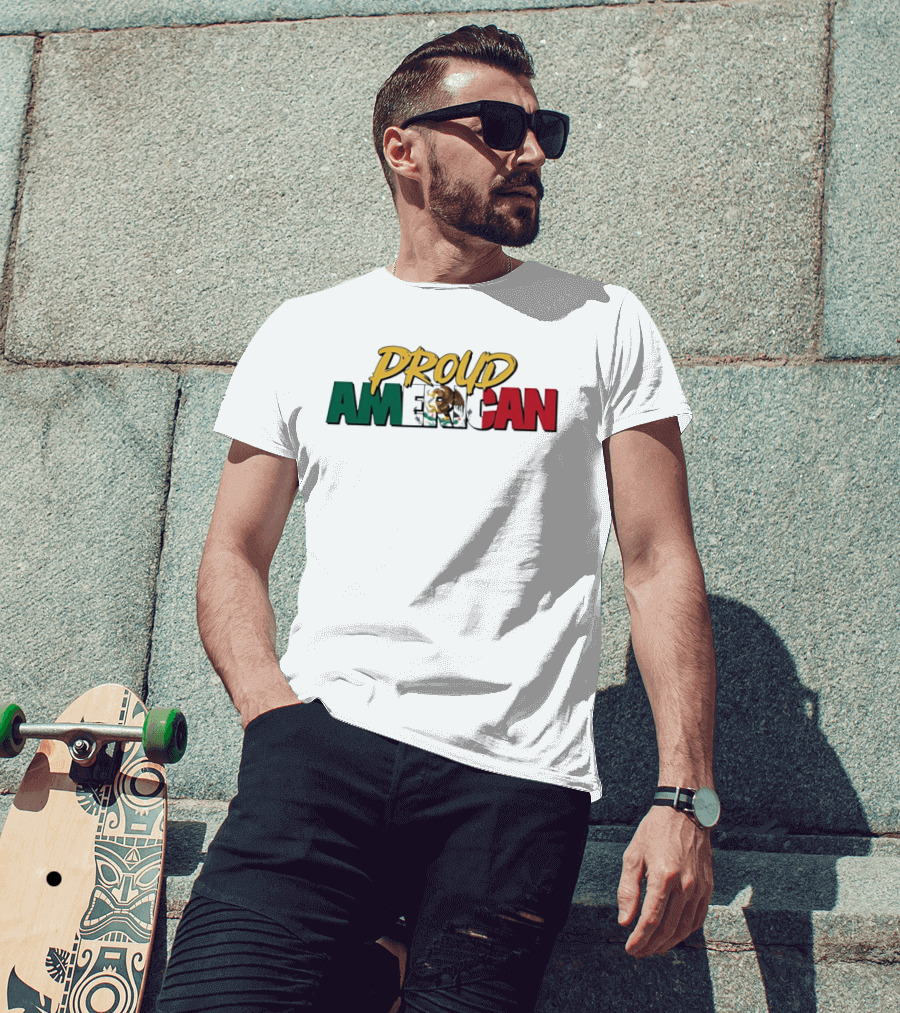 Proud American Mexico Eagle Flag Patriotic T-Shirt