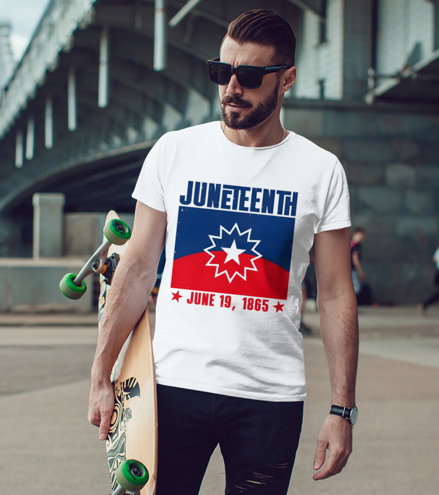 Juneteenth Red White Blue Freedom Flag June 19 1865 Emancipation Day T-Shirt