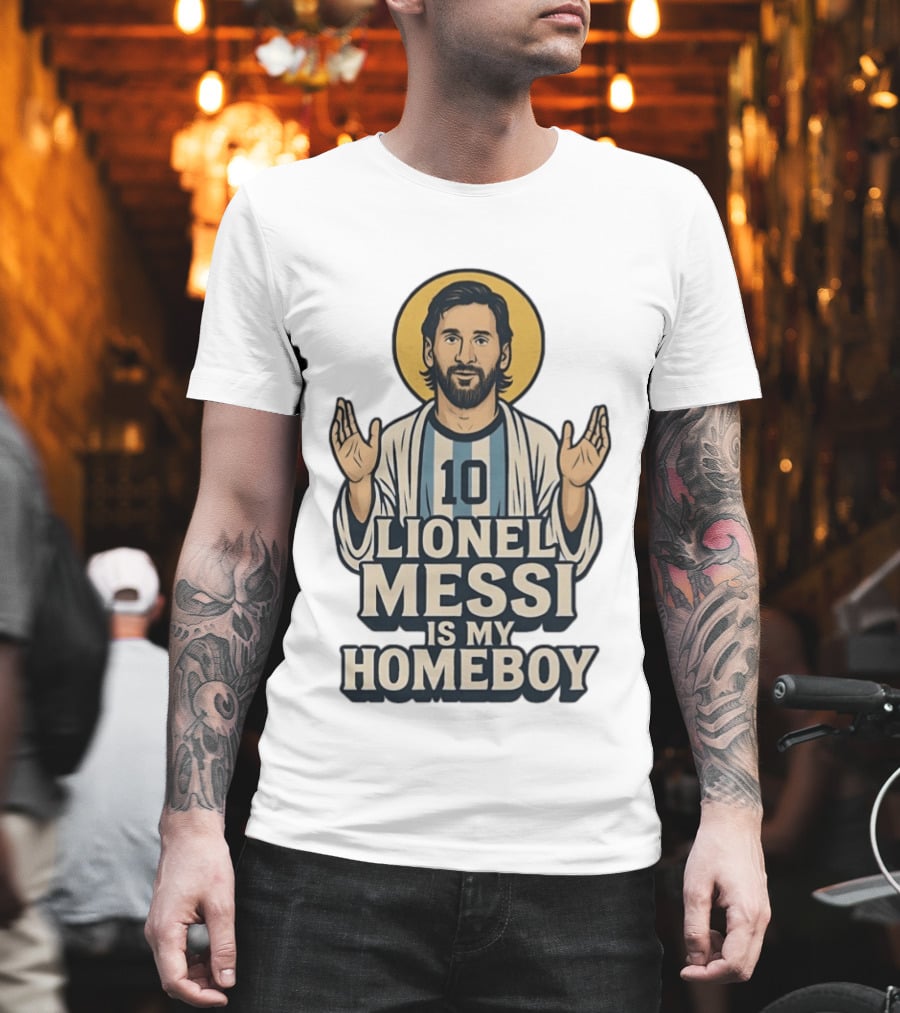 Lionel Messi Is My Homeboy Number 10 Iconic Raised Arms T-Shirt