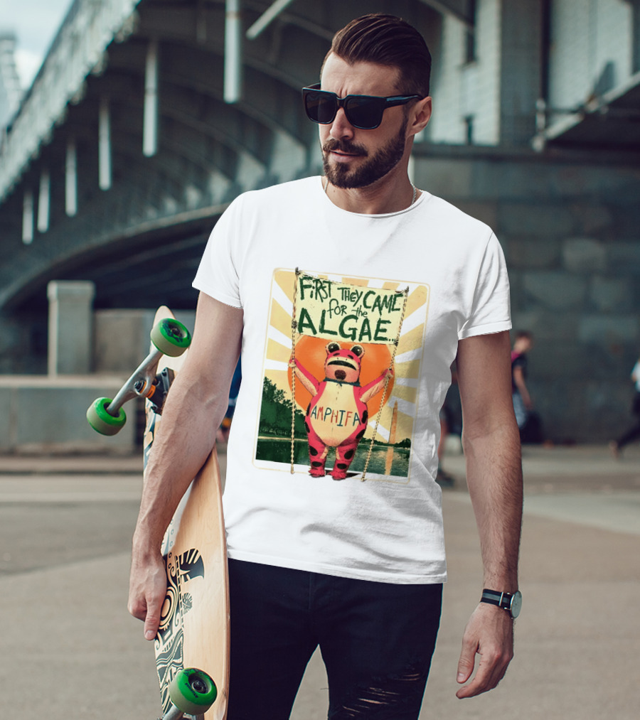 First They Came For The Algae Amphifa Frog Sunburst Protest T-Shirt