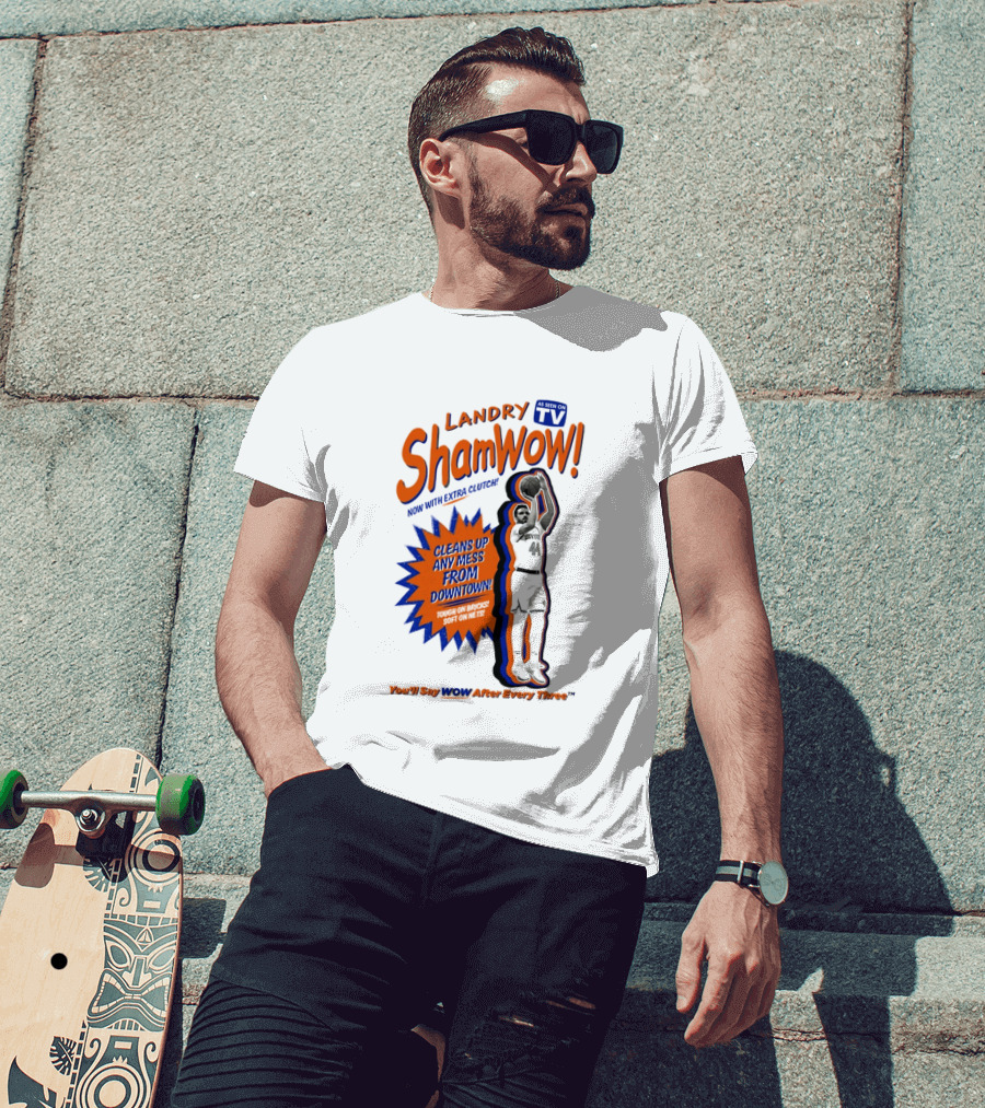 Landry Shamet ShamWow TV Extra Cleans Up Any Mess Downtown New York Knicks NBA T-Shirt