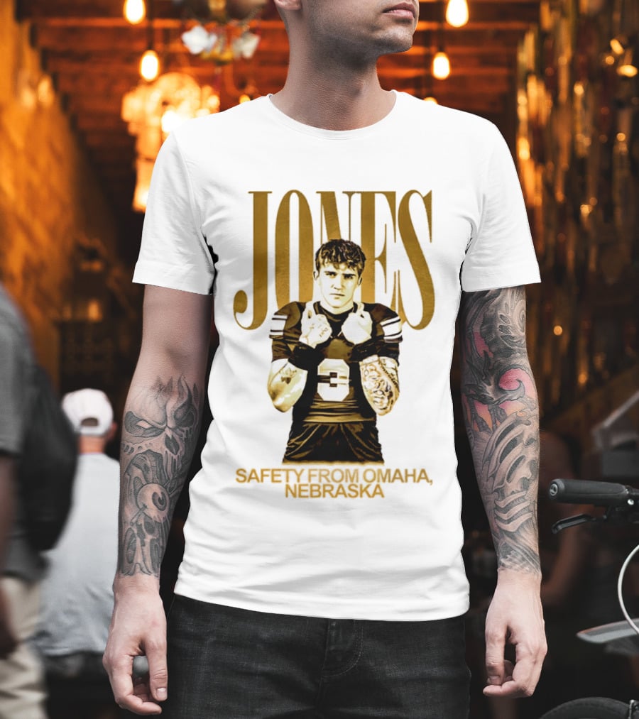 Mason Jones Nebraska Cornhuskers Safety From Omaha Football Player T-Shirt