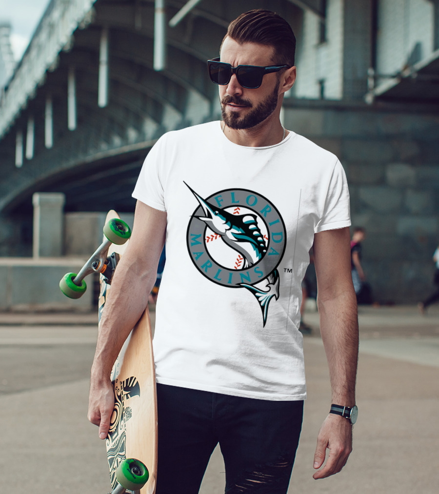 Florida Marlins MLB Baseball Team Logo Authentic Merchandise T-Shirt