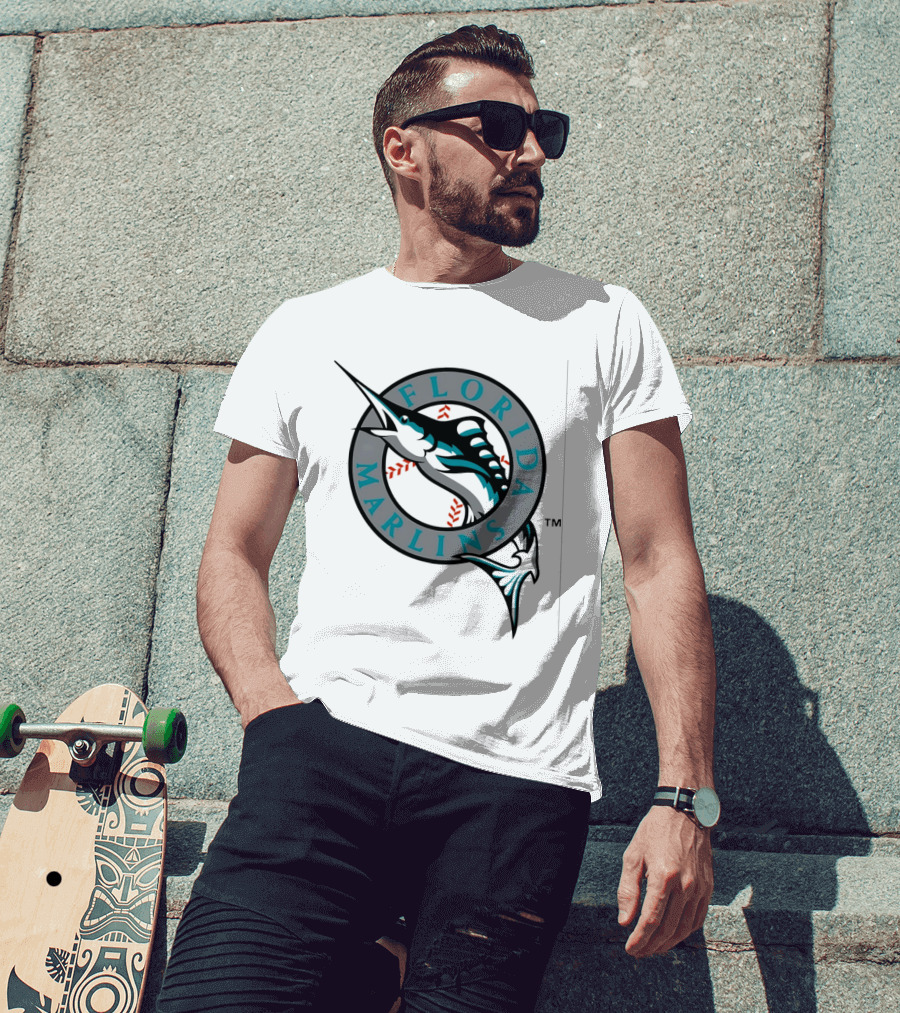 Florida Marlins MLB Baseball Team Logo Authentic Merchandise T-Shirt