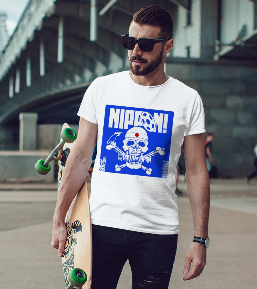 Nippon It's The Dawn Of Japan Skull Crossbones Soccer Ball T-Shirt